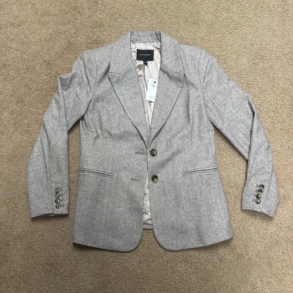 Banana Republic Factory women Wool-Blend Herringbone Blazer. Size 4. NWT! - Picture 5 of 14